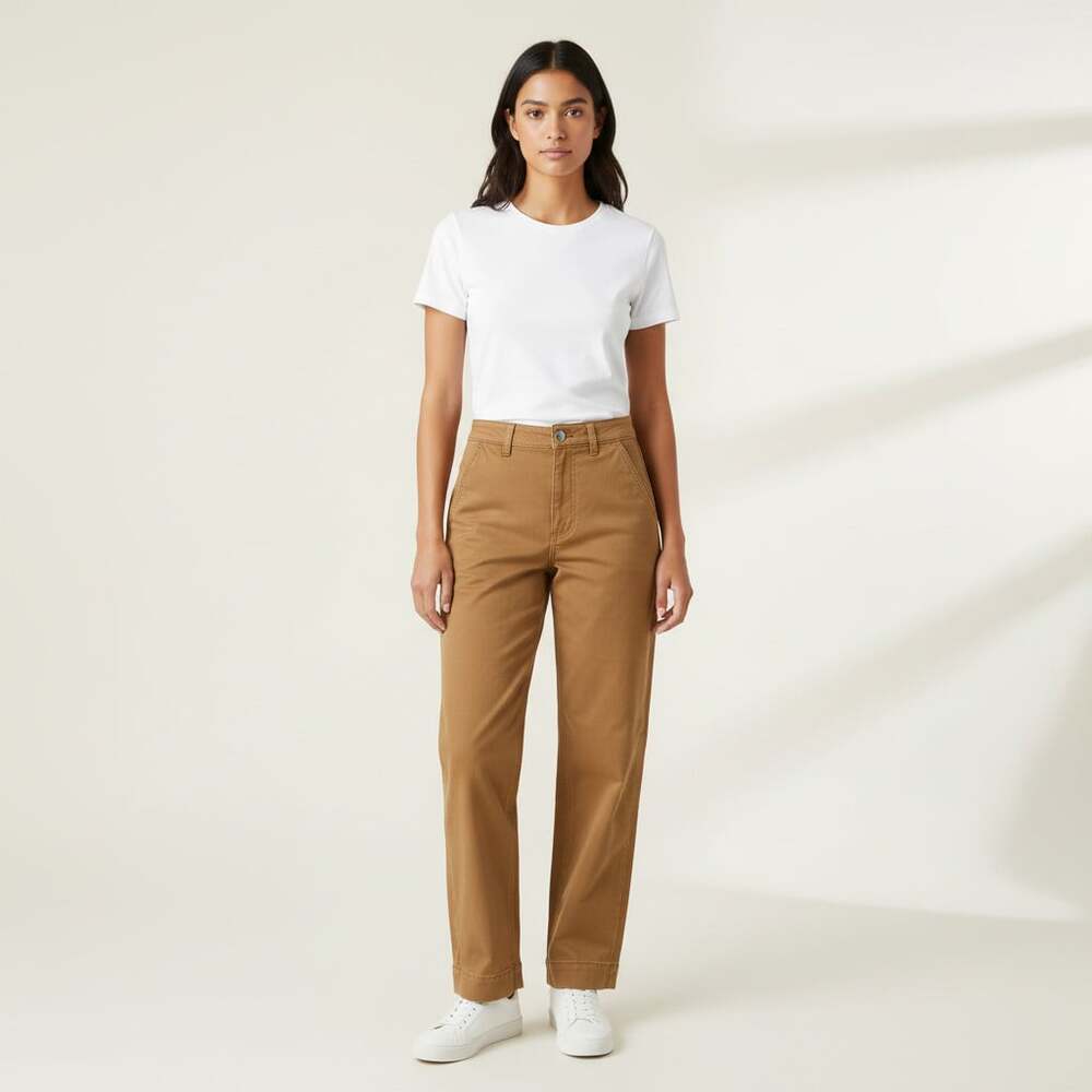 Everlane Cropped Straight Regular Pant 00 Camel Old Money Clean Girl Minimalist